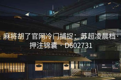 麻将胡了官网冷门捕捉：苏超凌晨档·押注锦囊 · D602731