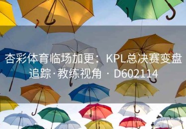 杏彩体育临场加更：KPL总决赛变盘追踪·教练视角 · D602114