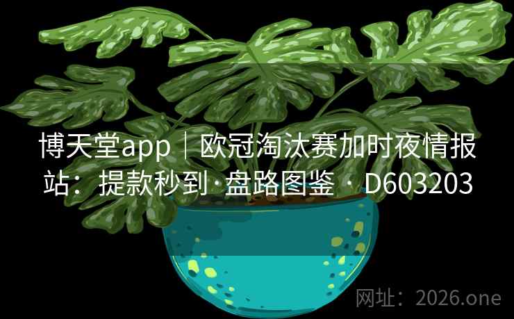博天堂app｜欧冠淘汰赛加时夜情报站：提款秒到·盘路图鉴 · D603203