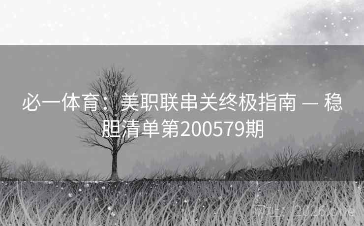 必一体育：美职联串关终极指南 — 稳胆清单第200579期