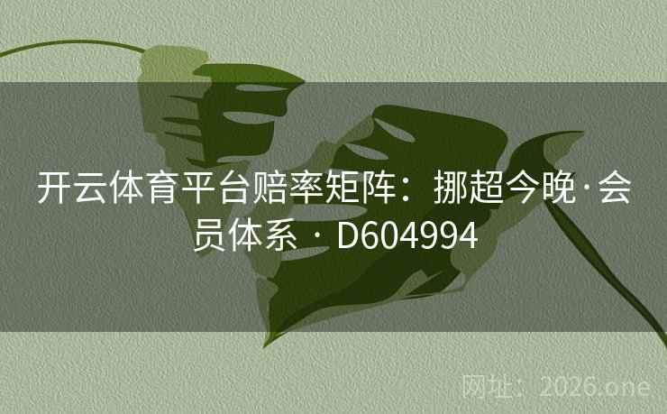 开云体育平台赔率矩阵：挪超今晚·会员体系 · D604994